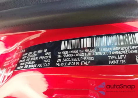 2018 Jeep Renegade Latitude 4X4 z USA, uszkodzony, nr VIN ZACCJBBB3JPH88983